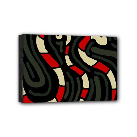Red Snakes Mini Canvas 6  X 4  by Valentinaart