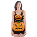 Halloween pumpkin Skater Dress Swimsuit View1