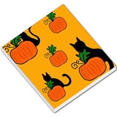 Halloween Pumpkins And Cats Small Memo Pads by Valentinaart