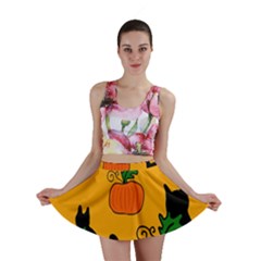 Halloween Pumpkins And Cats Mini Skirt by Valentinaart