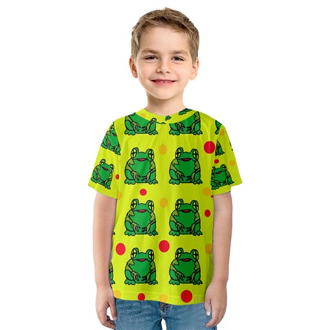 Green Frogs Kid s Sport Mesh Tee by Valentinaart