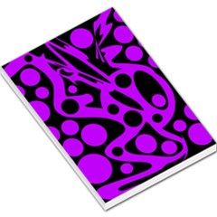 Purple And Black Abstract Decor Large Memo Pads by Valentinaart