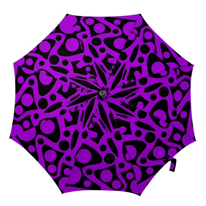 Purple and black abstract decor Hook Handle Umbrellas (Large)