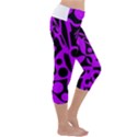 Purple and black abstract decor Capri Yoga Leggings View3