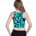 Cyan and black abstract decor Racer Back Crop Top View2