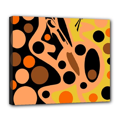 Orange Abstract Decor Deluxe Canvas 24  X 20   by Valentinaart