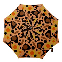 Orange Abstract Decor Hook Handle Umbrellas (small) by Valentinaart