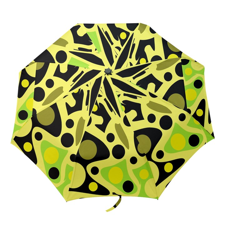 Green abstract art Folding Umbrellas