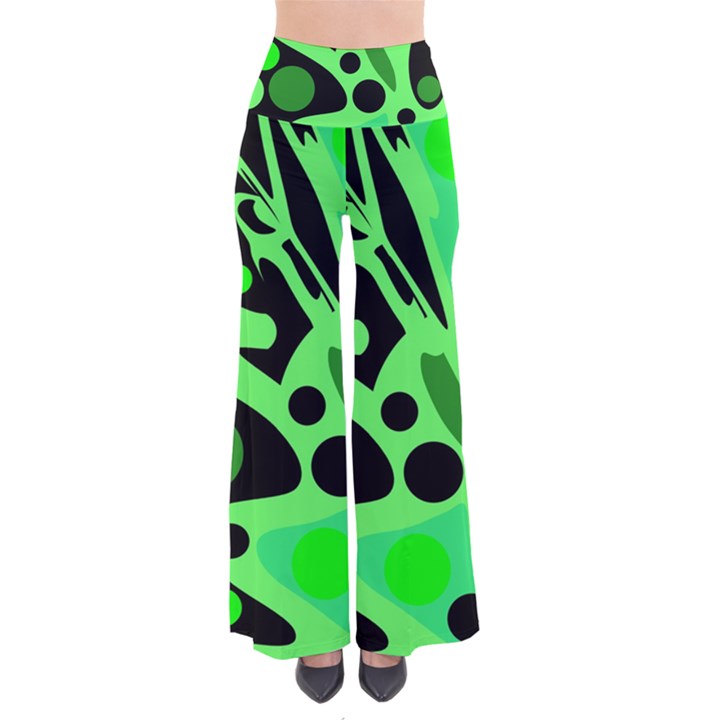 Green abstract decor Pants