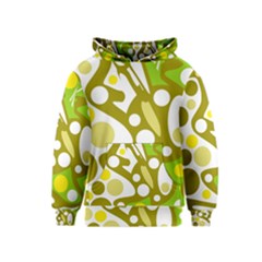 Green And Yellow Decor Kids  Pullover Hoodie by Valentinaart