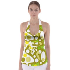 Green And Yellow Decor Babydoll Tankini Top by Valentinaart