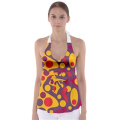 Colorful Chaos Babydoll Tankini Top by Valentinaart