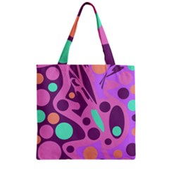 Purple And Green Decor Zipper Grocery Tote Bag by Valentinaart