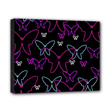 Purple Butterflies Pattern Canvas 10  X 8  by Valentinaart