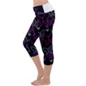 Purple butterflies pattern Capri Yoga Leggings View2