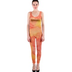 Watercolor Yellow Fall Autumn Real Paint Texture Artists Onepiece Catsuit by CraftyLittleNodes