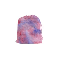 Galaxy Cotton Candy Pink And Blue Watercolor  Drawstring Pouches (small)  by CraftyLittleNodes