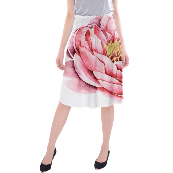 Large Flower Floral Pink Girly Graphic Midi Beach Skirt