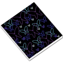 Blue Neon Butterflies Small Memo Pads by Valentinaart