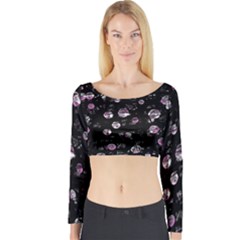 Purple Soul Long Sleeve Crop Top by Valentinaart