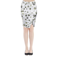 White And Yellow Soul Midi Wrap Pencil Skirt by Valentinaart