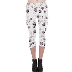 White And Red Soul Capri Leggings 