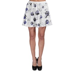 White And Deep Blue Soul Skater Skirt by Valentinaart