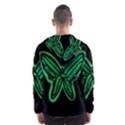 Green neon butterfly Hooded Wind Breaker (Men) View2