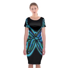 Blue Butterfly Classic Short Sleeve Midi Dress by Valentinaart
