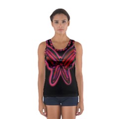 Red Butterfly Women s Sport Tank Top  by Valentinaart