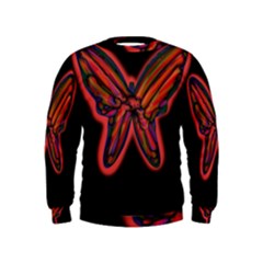Red Butterfly Kids  Sweatshirt by Valentinaart