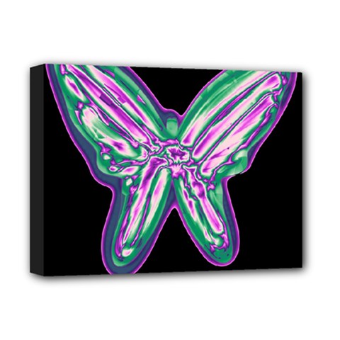 Neon Butterfly Deluxe Canvas 16  X 12  