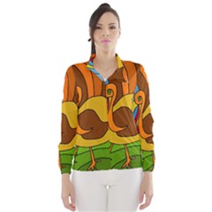 Thanksgiving Turkey  Wind Breaker (women) by Valentinaart