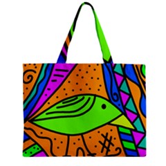 Green Bird Zipper Mini Tote Bag by Valentinaart