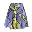 Artistic cat - yellow High Waist Skirt View1