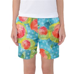 Red Cherries Women s Basketball Shorts