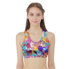 Anemones Sports Bra With Border by DanaeStudio