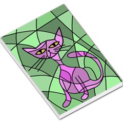 Artistic Cat - Purple Large Memo Pads by Valentinaart