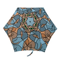 Artistic  Cat - Orange Mini Folding Umbrellas by Valentinaart