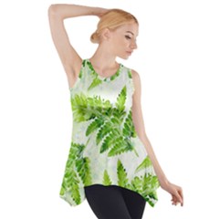 Fern Leaves Side Drop Tank Tunic