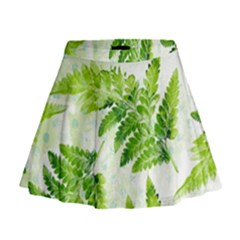 Fern Leaves Mini Flare Skirt by DanaeStudio