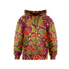 Playful Decorative Abstract Art Kids  Zipper Hoodie by Valentinaart