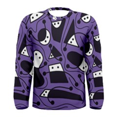 Playful Abstract Art - Purple Men s Long Sleeve Tee by Valentinaart