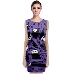 Playful Abstract Art - Purple Classic Sleeveless Midi Dress by Valentinaart