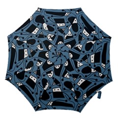 Playful Abstract Art - Blue Hook Handle Umbrellas (small)