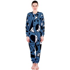 Playful Abstract Art - Blue Onepiece Jumpsuit (ladies)  by Valentinaart