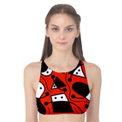 Playful abstract art - red Tank Bikini Top