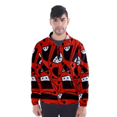 Playful abstract art - red Wind Breaker (Men)