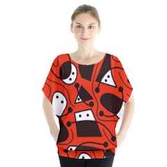 Playful abstract art - red Blouse