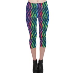 Colorful Lines Capri Leggings 